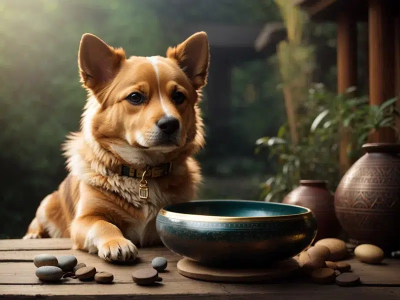 dogs and singing bowl