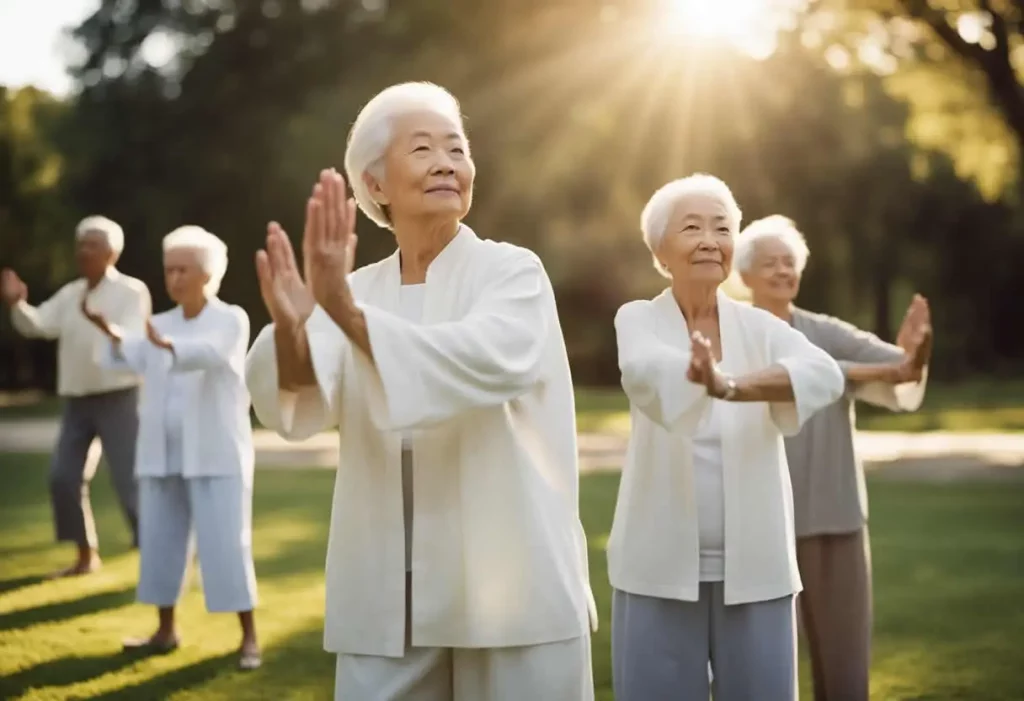 Seniors using Qigong