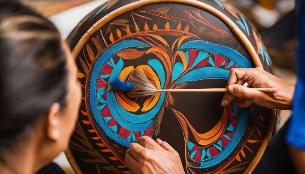 decorating a native american drum
